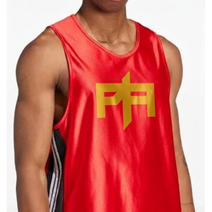 Red Performance Satin Athletic Tank Top